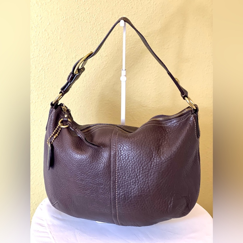 COACH💥STUNNING VINTAGE💥Brown Pebble Leather Hobo Bag